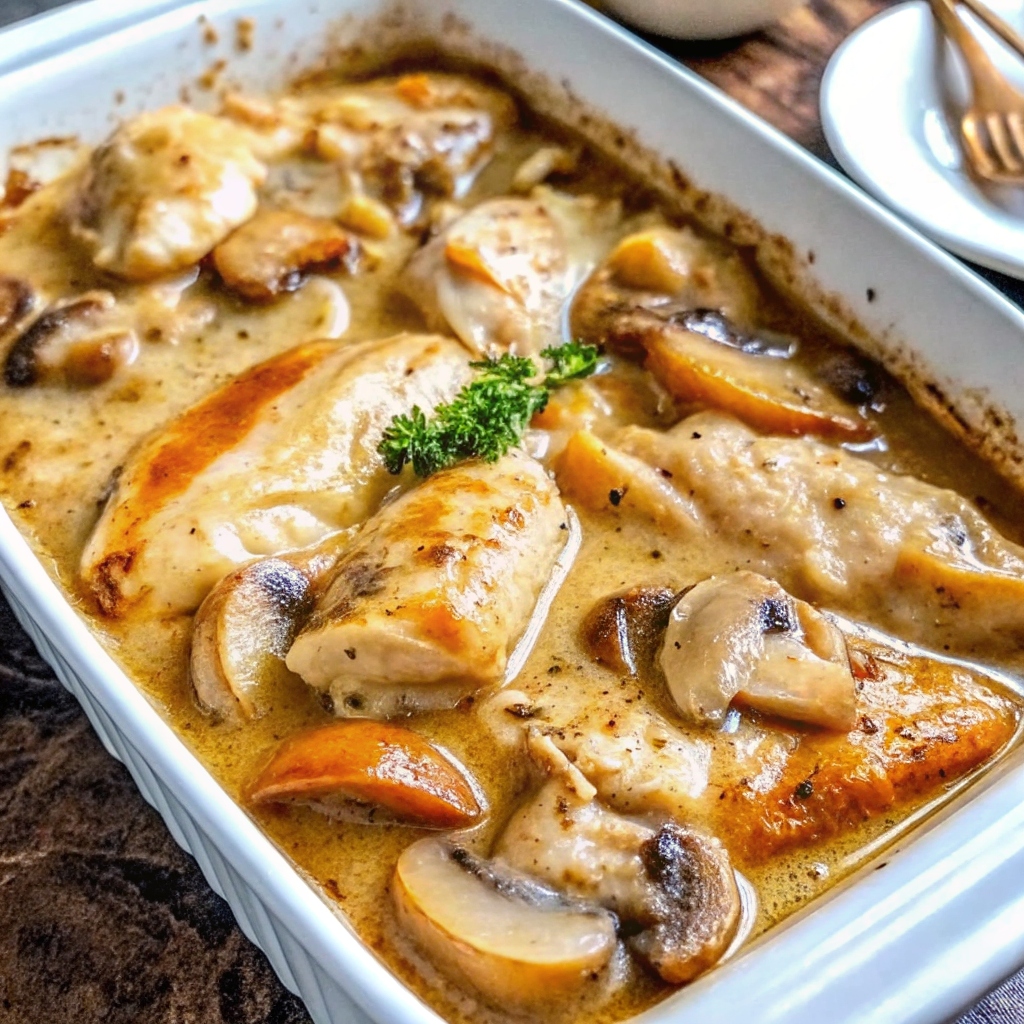 Creamy Chicken Casserole with Mushrooms