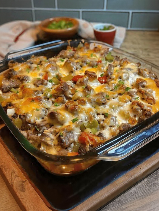 Philly Cheesesteak Bake