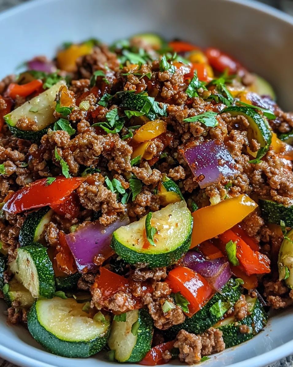 Mediterranean Ground Beef Stir Fry