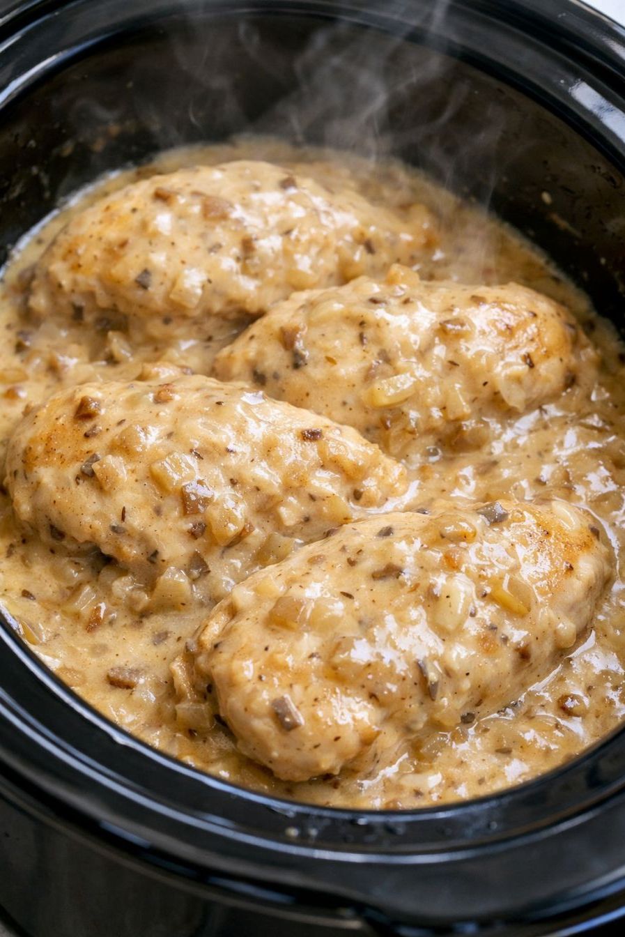 Slow Cooker Creamy Onion Chicken