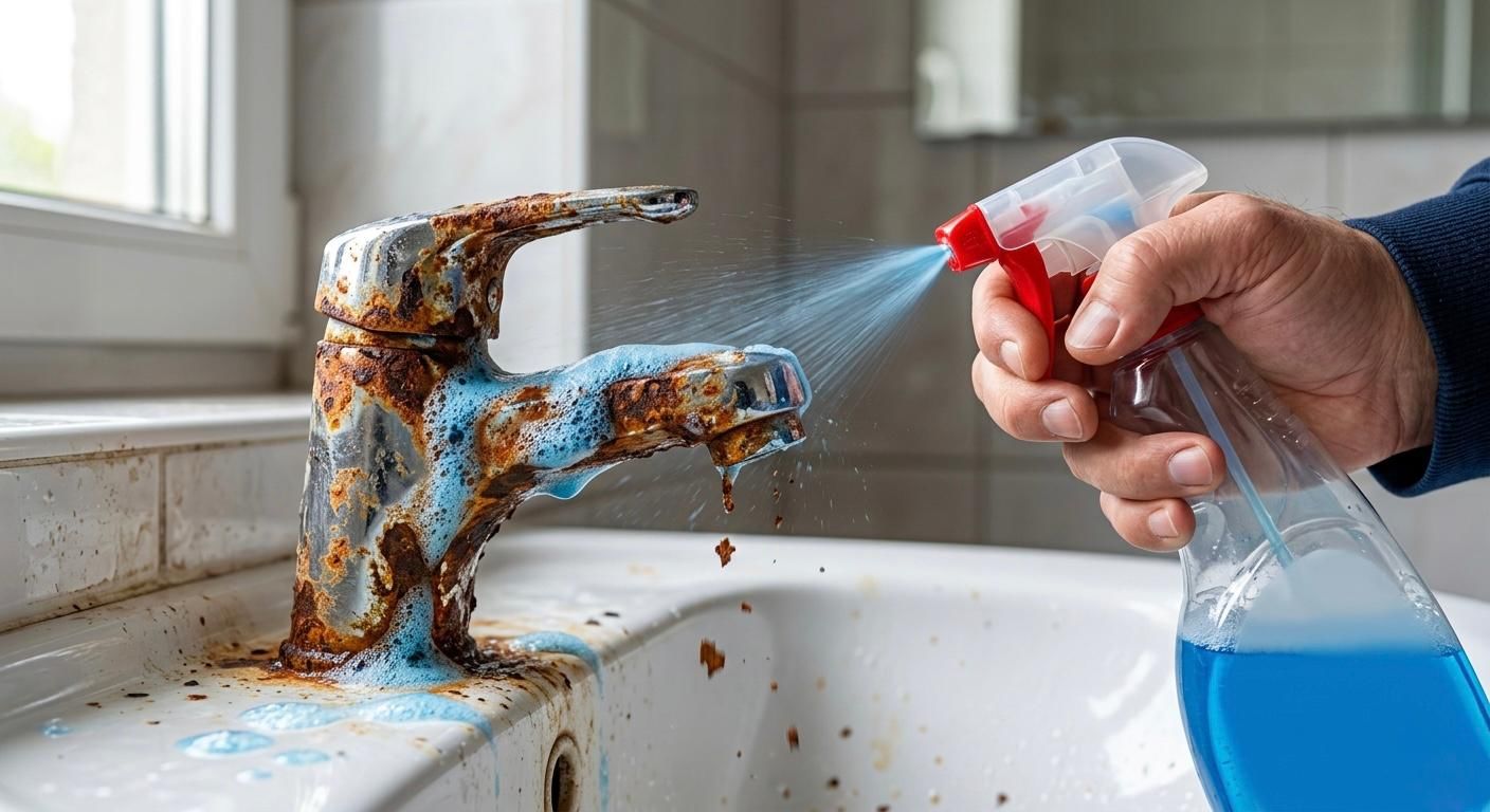Rust Deposits from an Aluminum Faucet