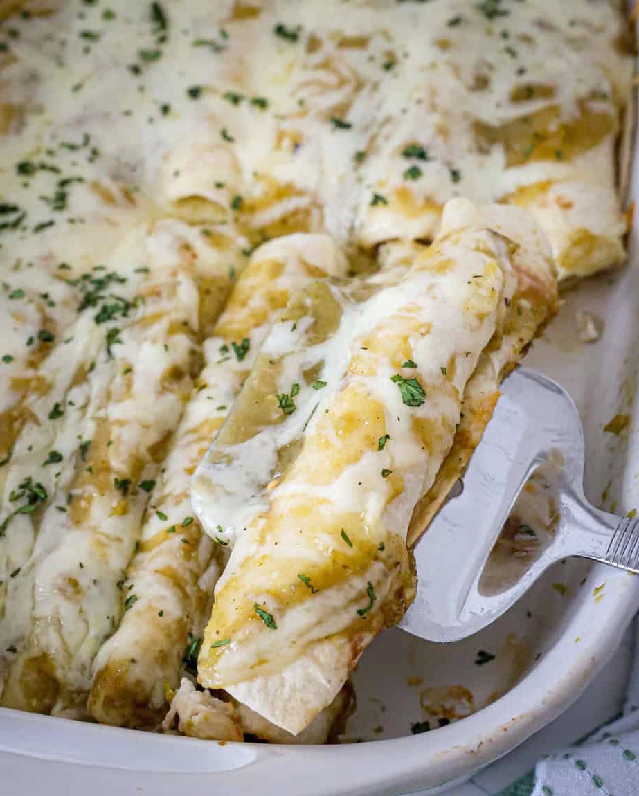 Green Chile Chicken Enchiladas