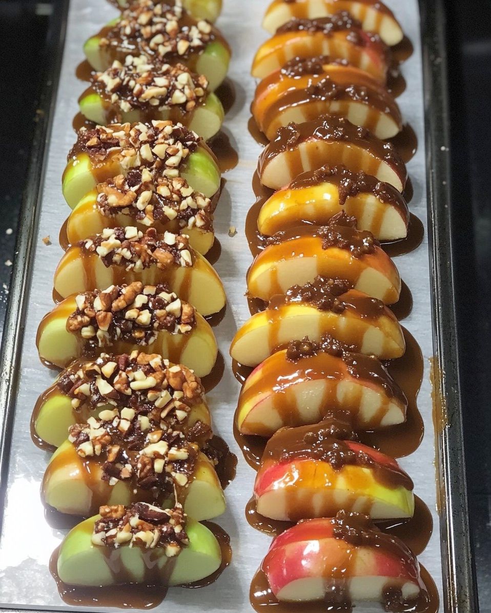 Sheet Pan Caramel Apples