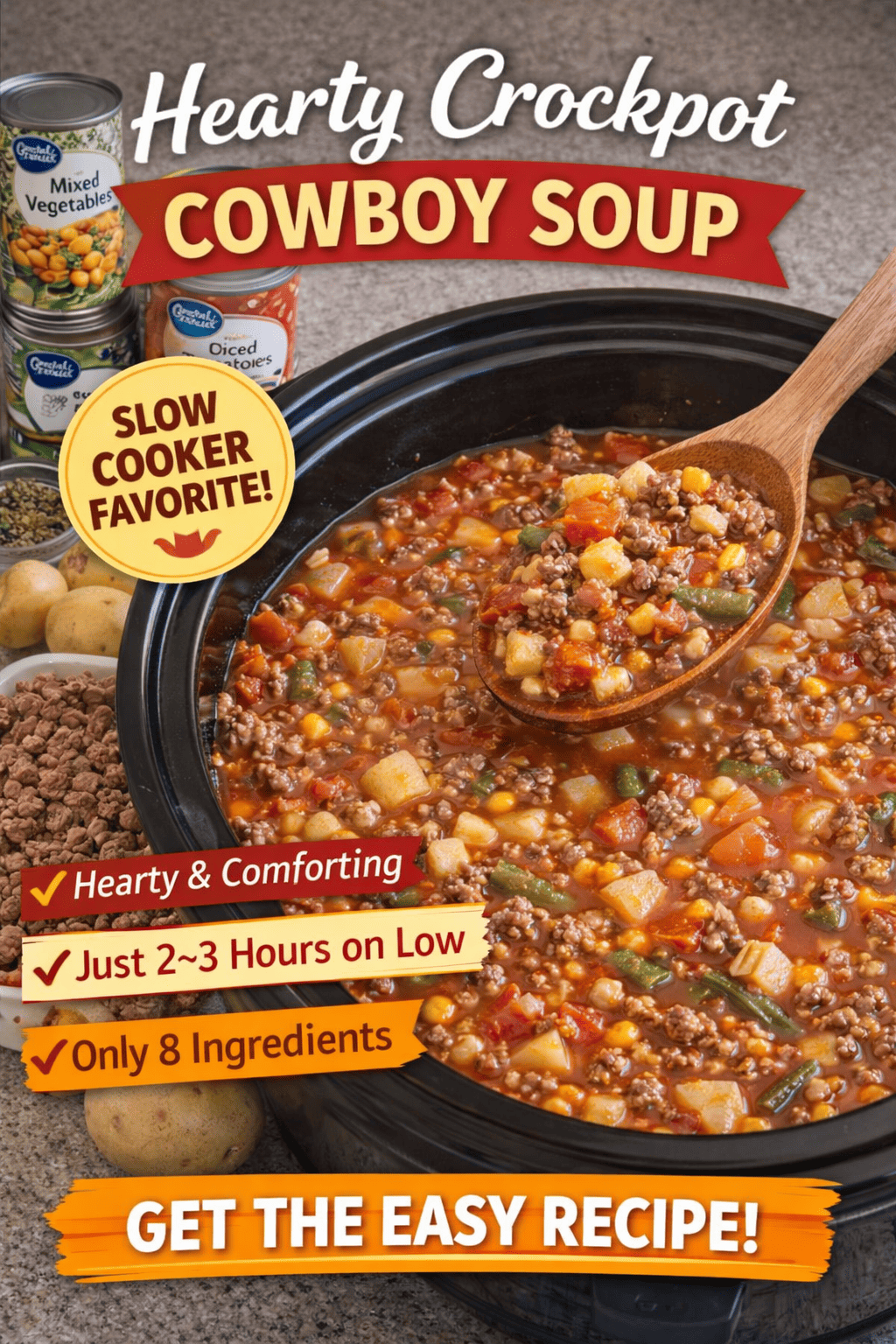 Hearty Crockpot Cowboy Soup