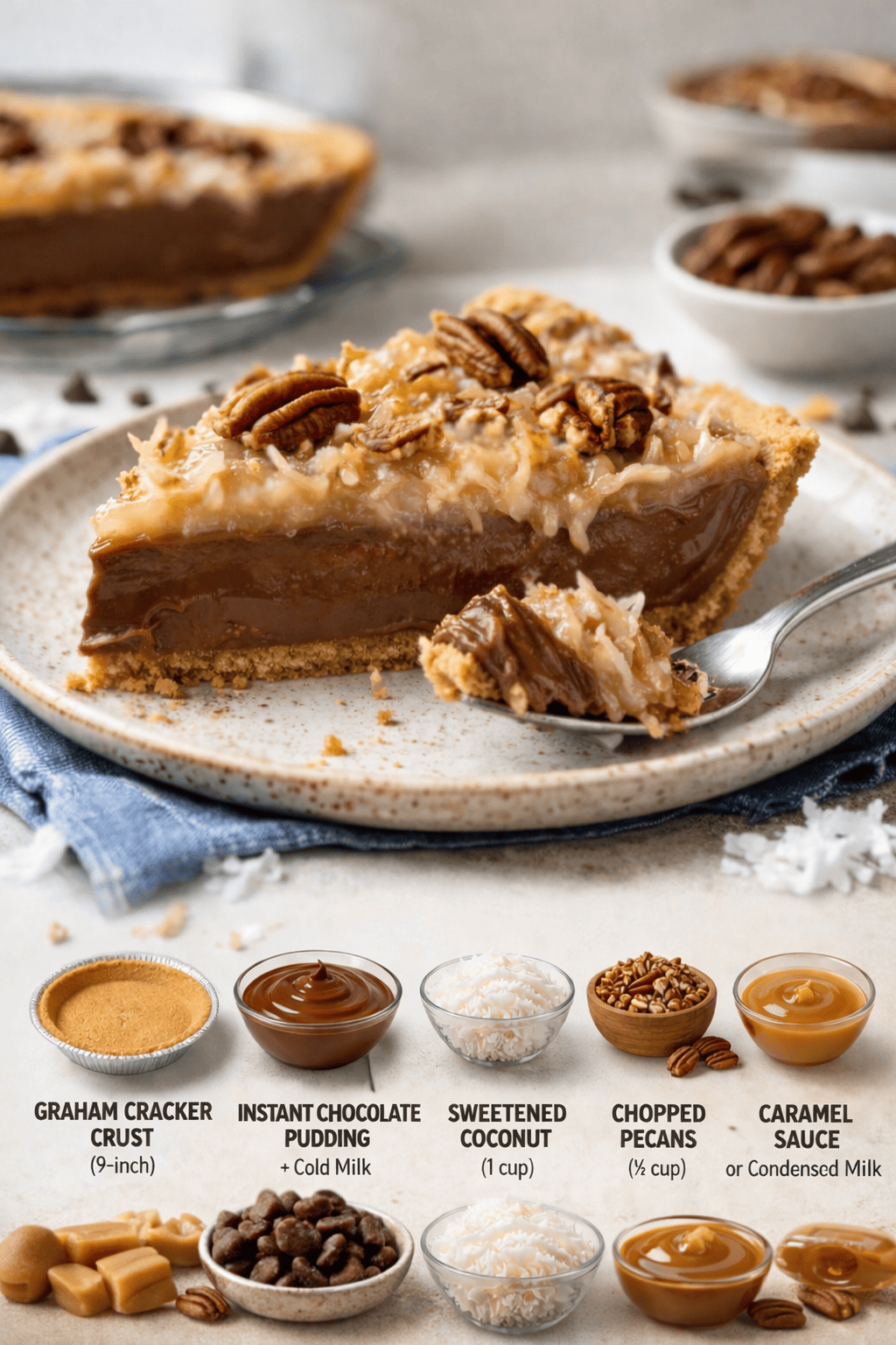 no bake german chocolate pie