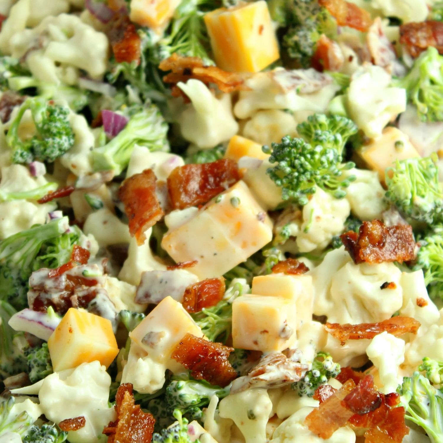 Loaded Broccoli Cauliflower Salad