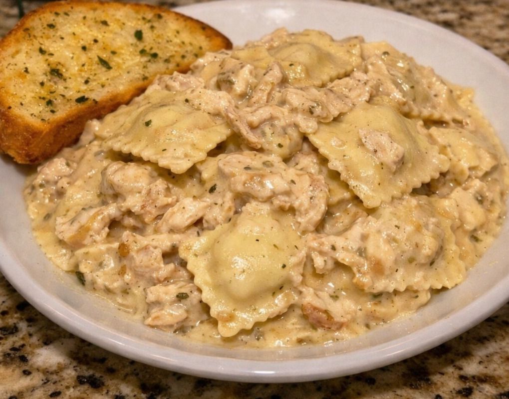 Creamy Ranch Chicken Ravioli Skillet