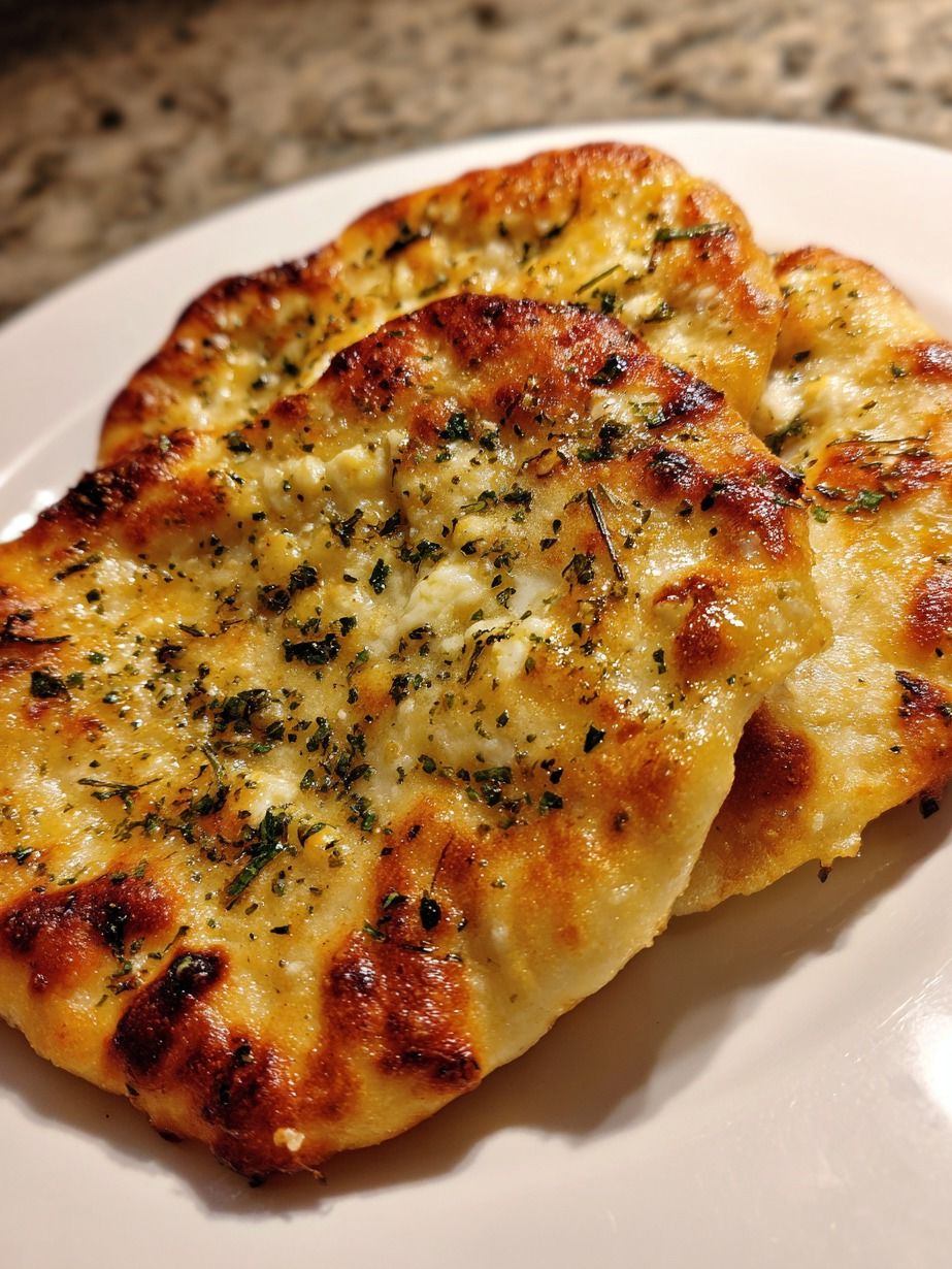 Air Fryer Garlic Herb Cottage Cheese Flatbread