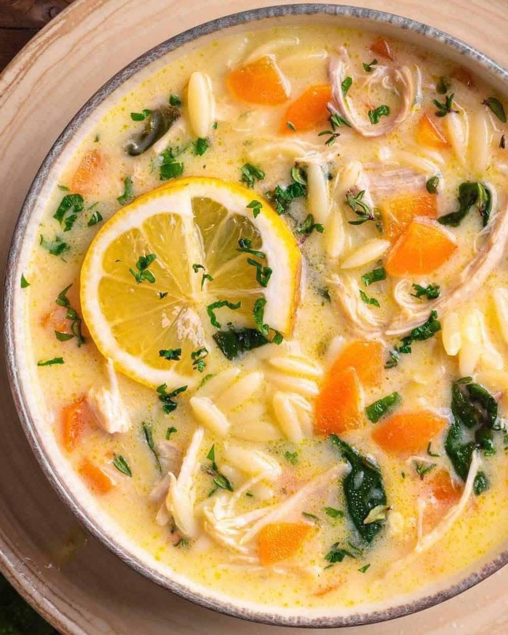 Lemon Chicken Orzo Soup