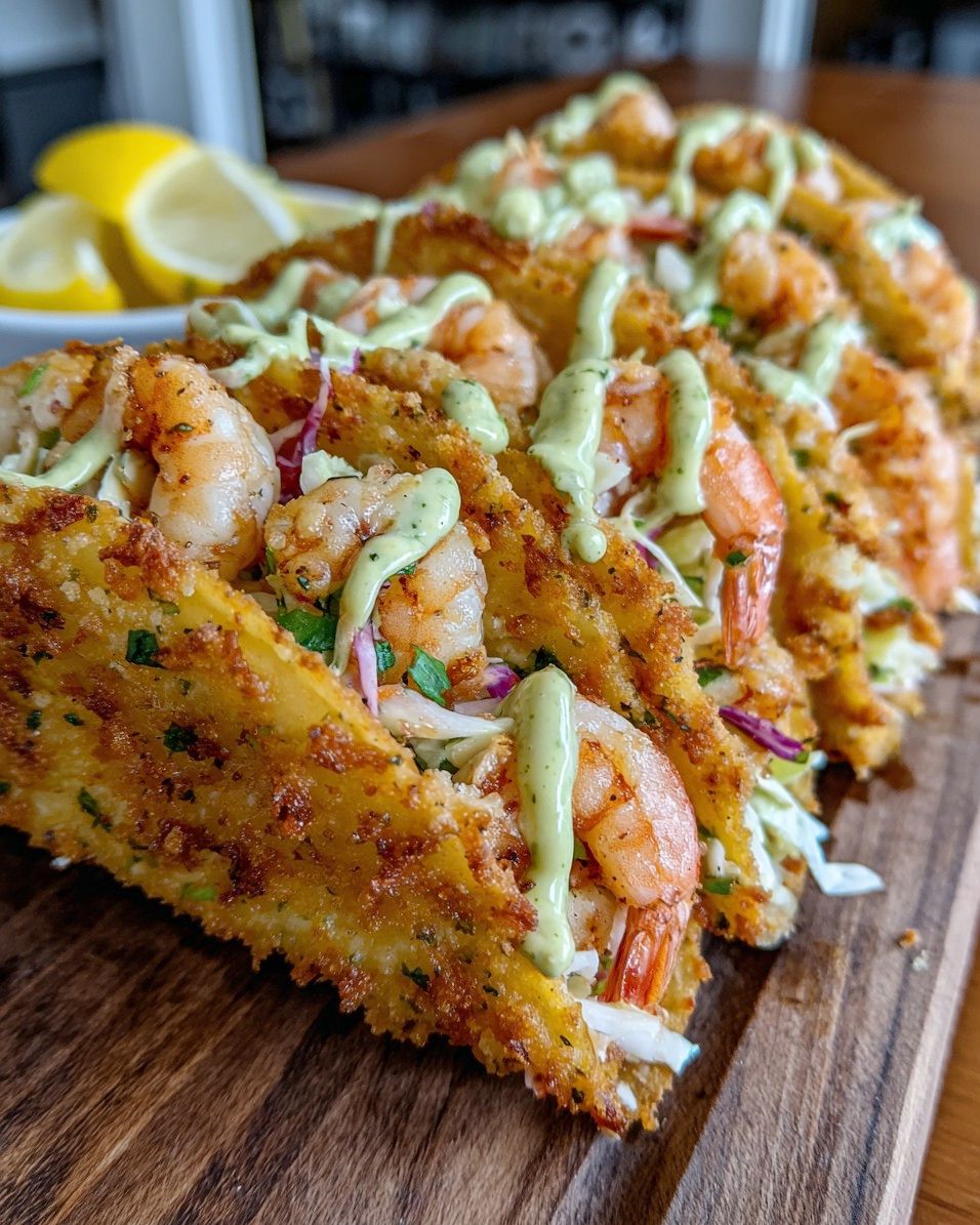 Crispy Parmesan Shrimp Tacos