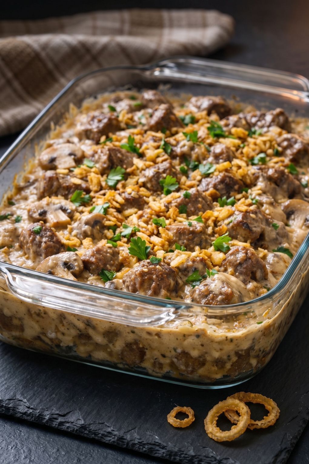 Baked Creamy Mushroom Beef