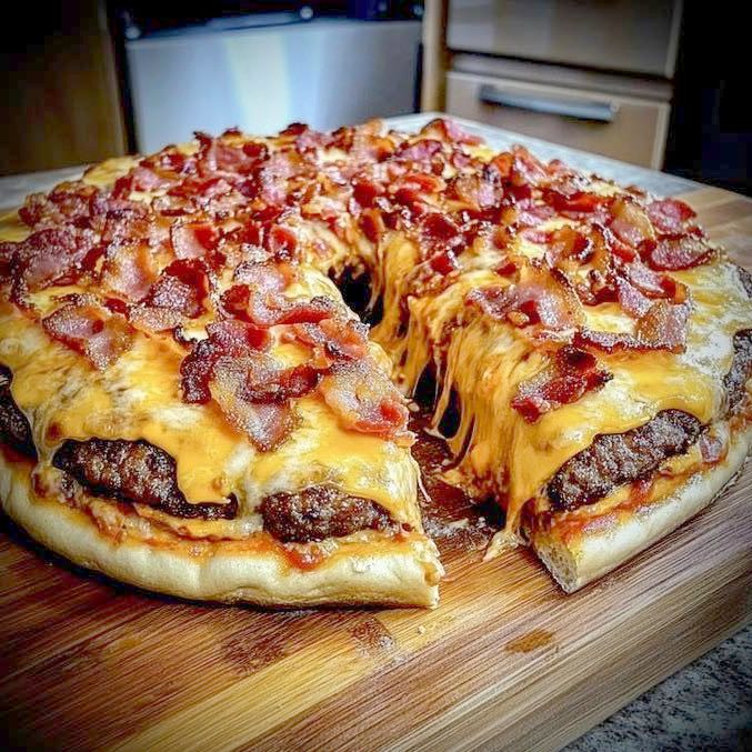 Bacon Cheeseburger Stuffed Pizza 