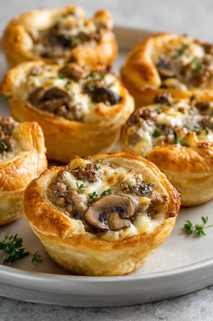 Beef and Mushroom Crescent Cups