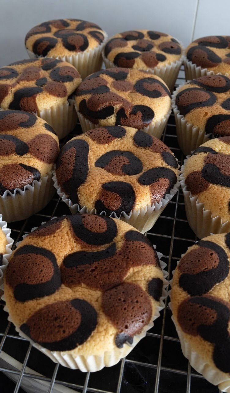 leopard print cupcakes