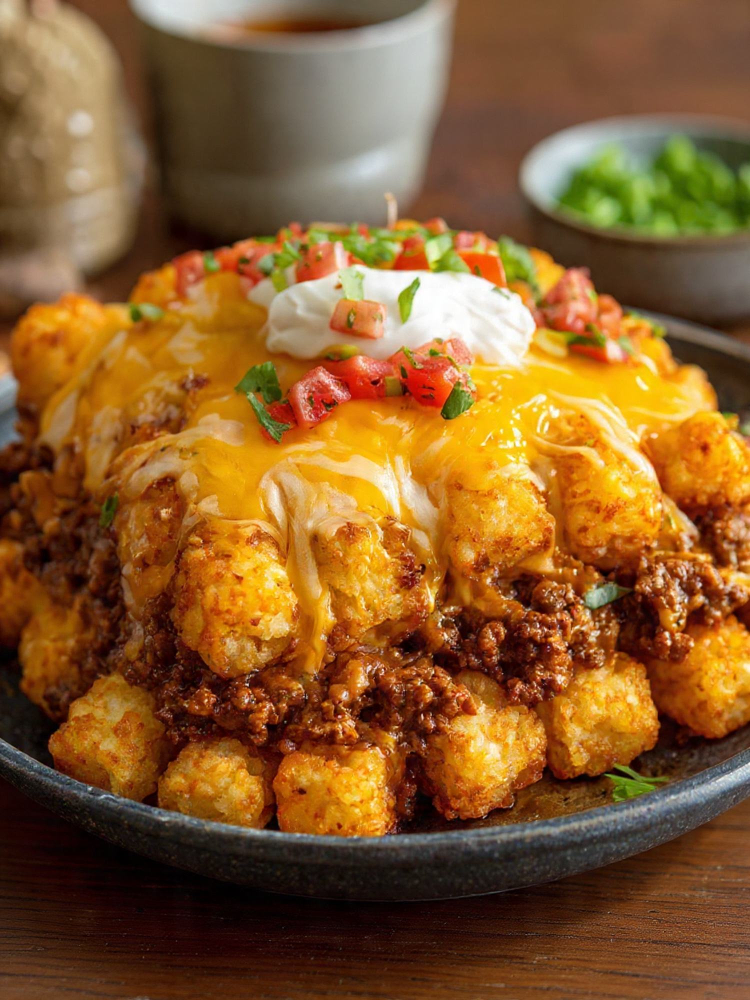 Loaded Beef Taco Tater Tot Casserole