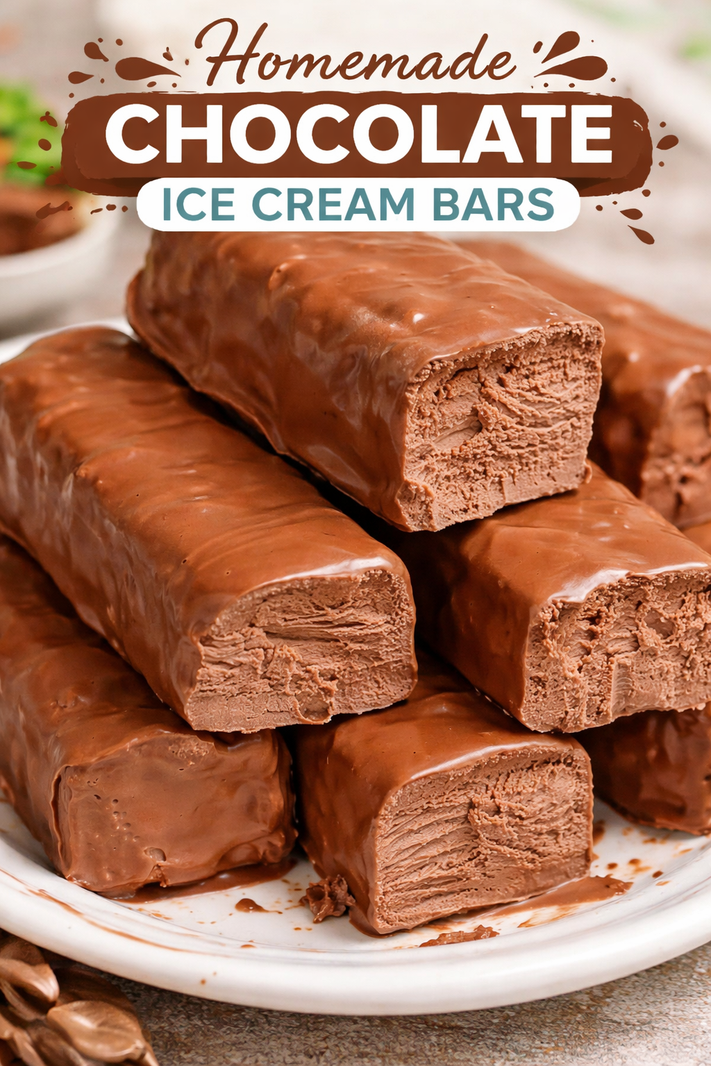 Homemade Chocolate Ice Cream Bars