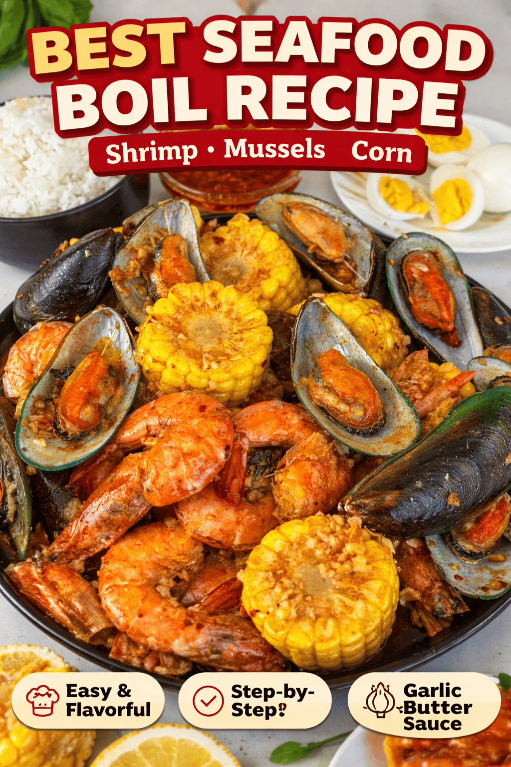 Seafood Boil (Shrimp & Mussels with Corn)