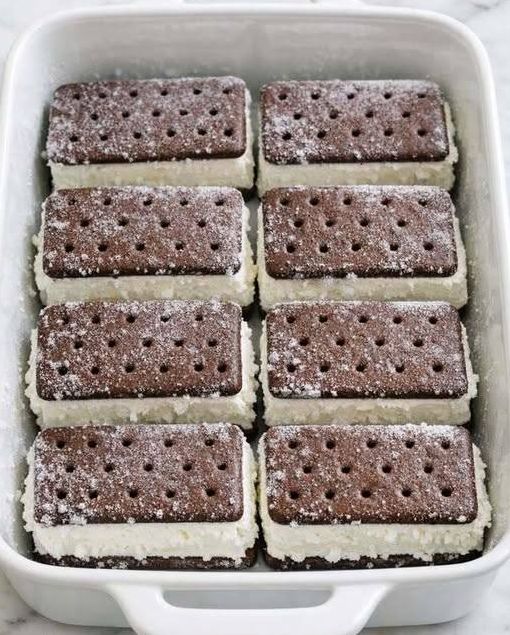 Oven Baked Ice Cream Sandwich Dessert