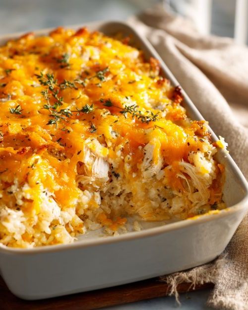 Cheesy Chicken Rice Casserole