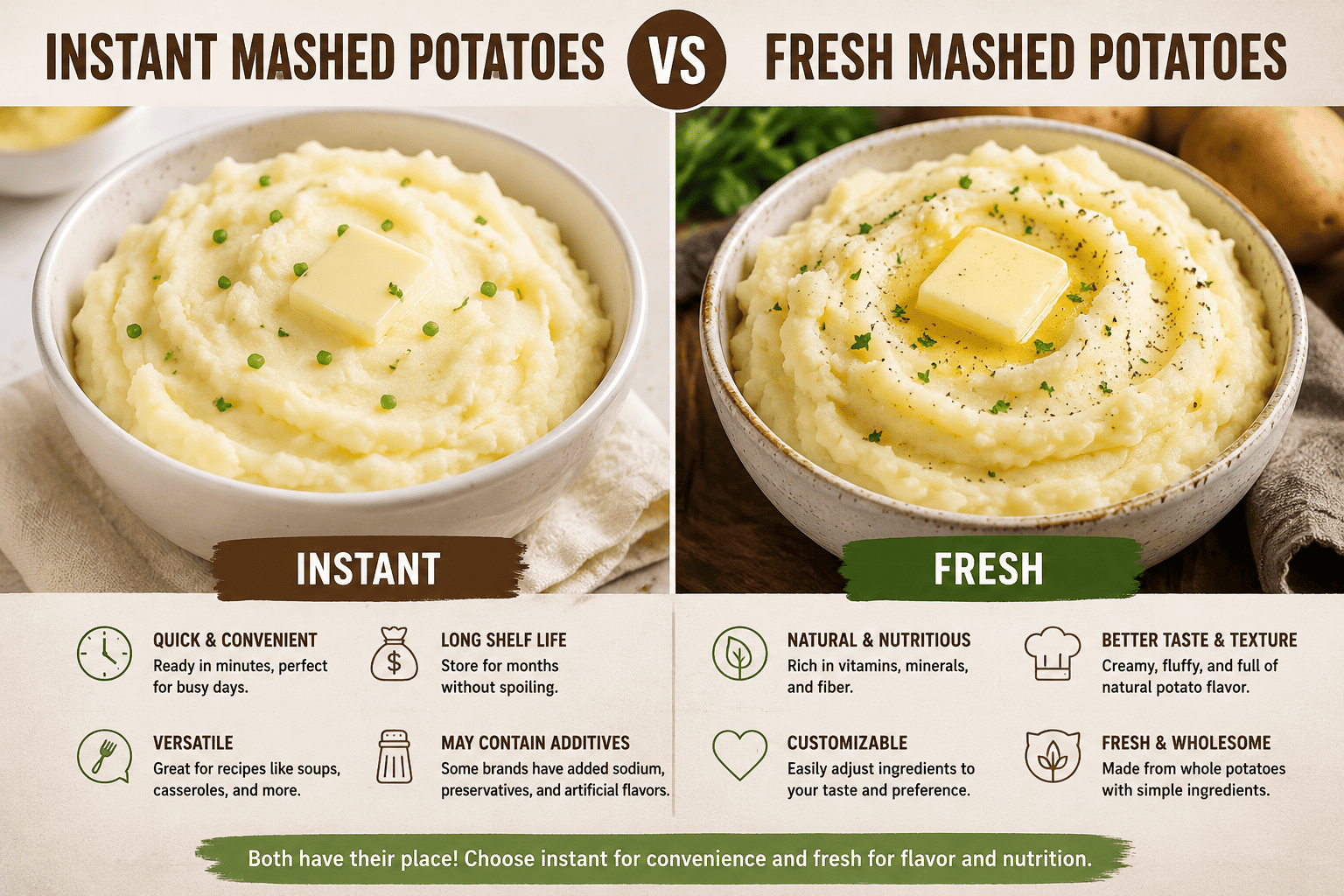 Instant Mashed Potatoes vs Fresh Potatoes