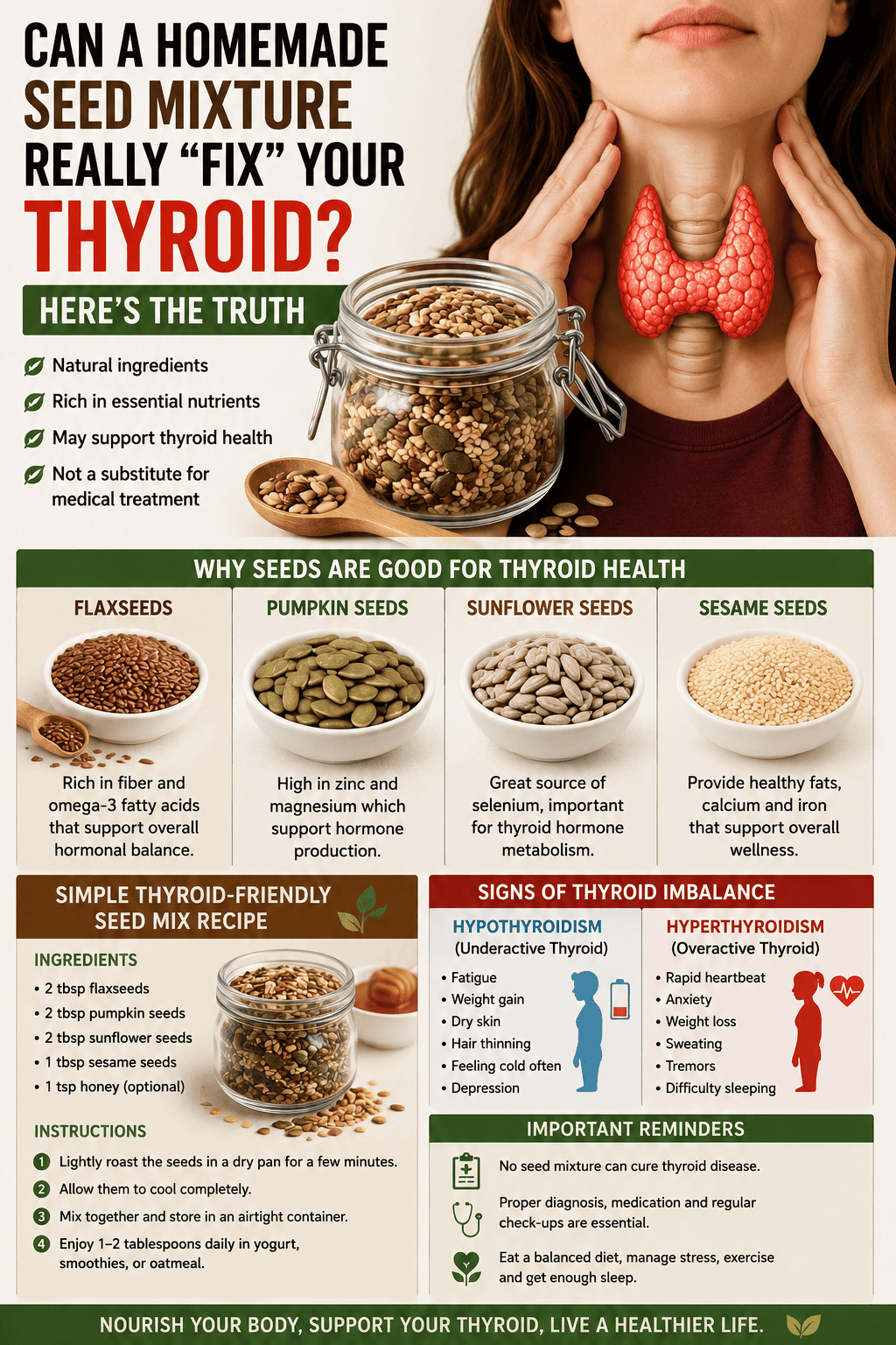Homemade Seed Mixture for Thyroid Health