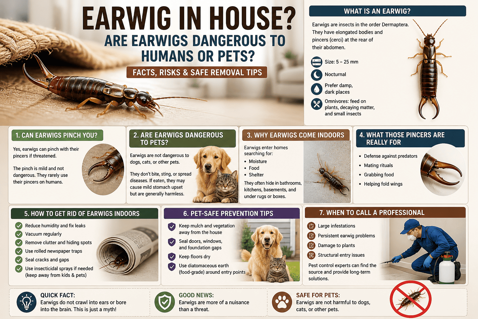 Earwig in House