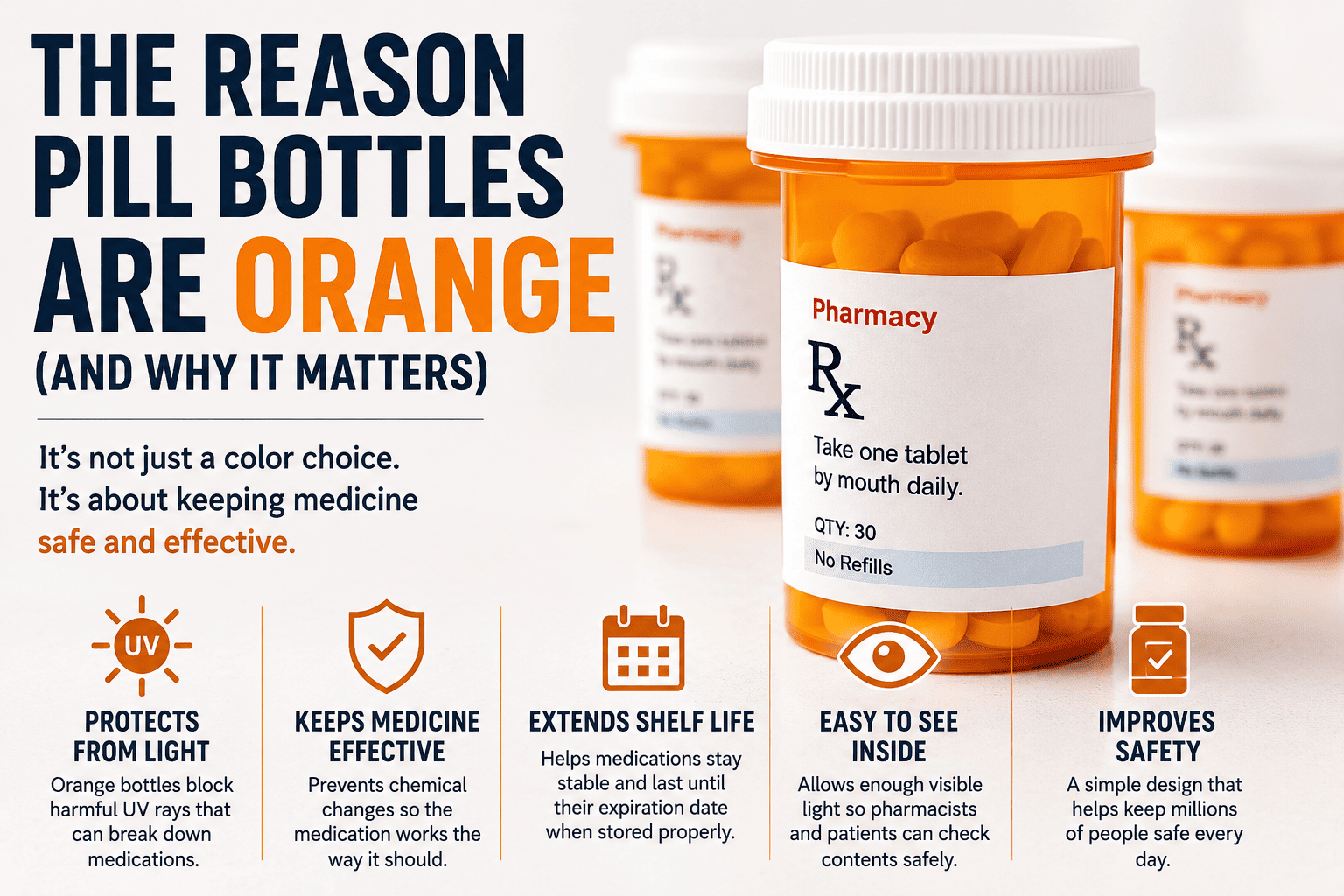 why pill bottles are orange