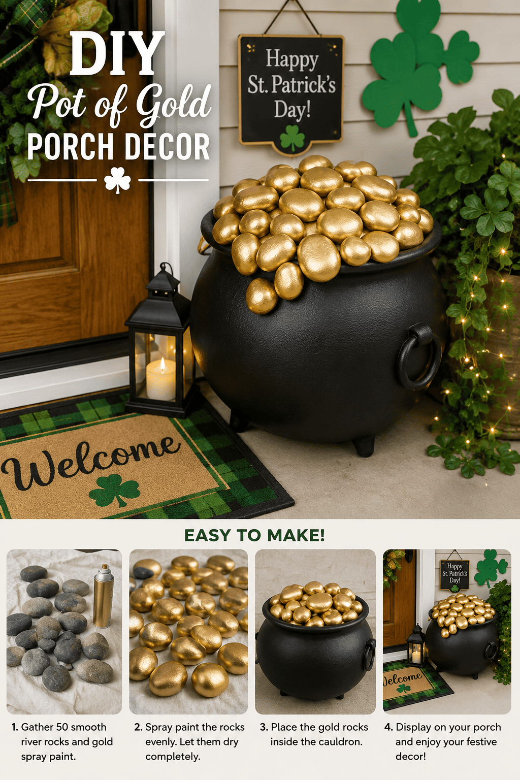 DIY pot of gold porch decor