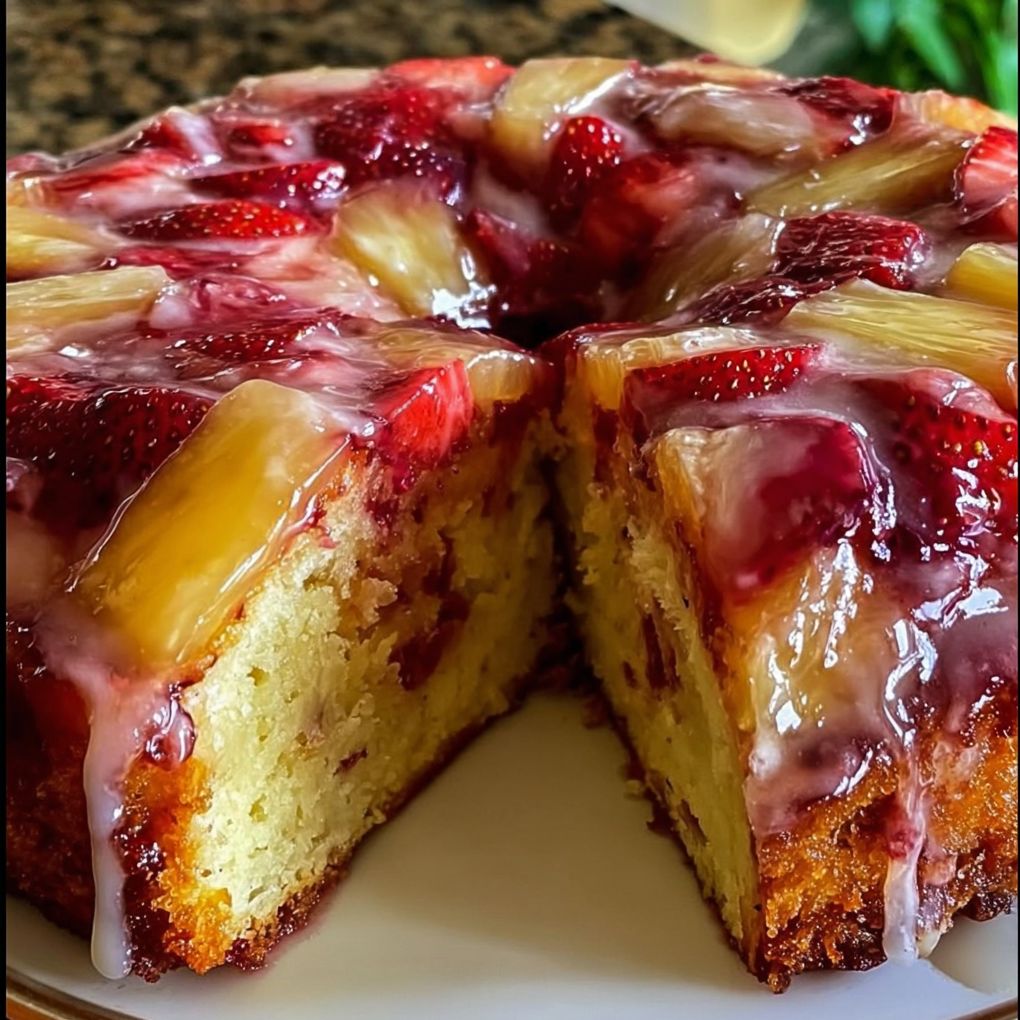 Strawberry Pineapple Pound Cake