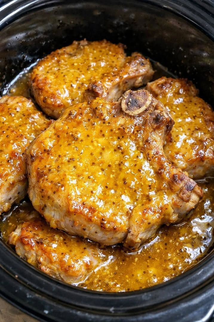 Slow Cooker Mustard Pork Chops