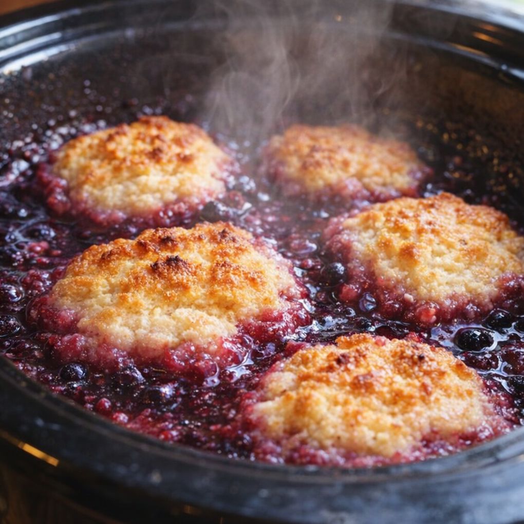 Slow Cooker Blueberry Grunt