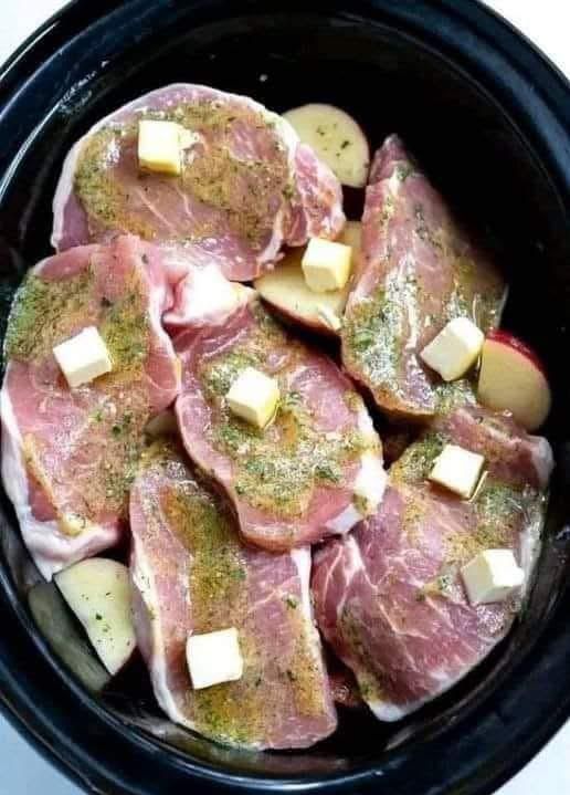 Slow Cooker Butter Pork Chops and Potatoes