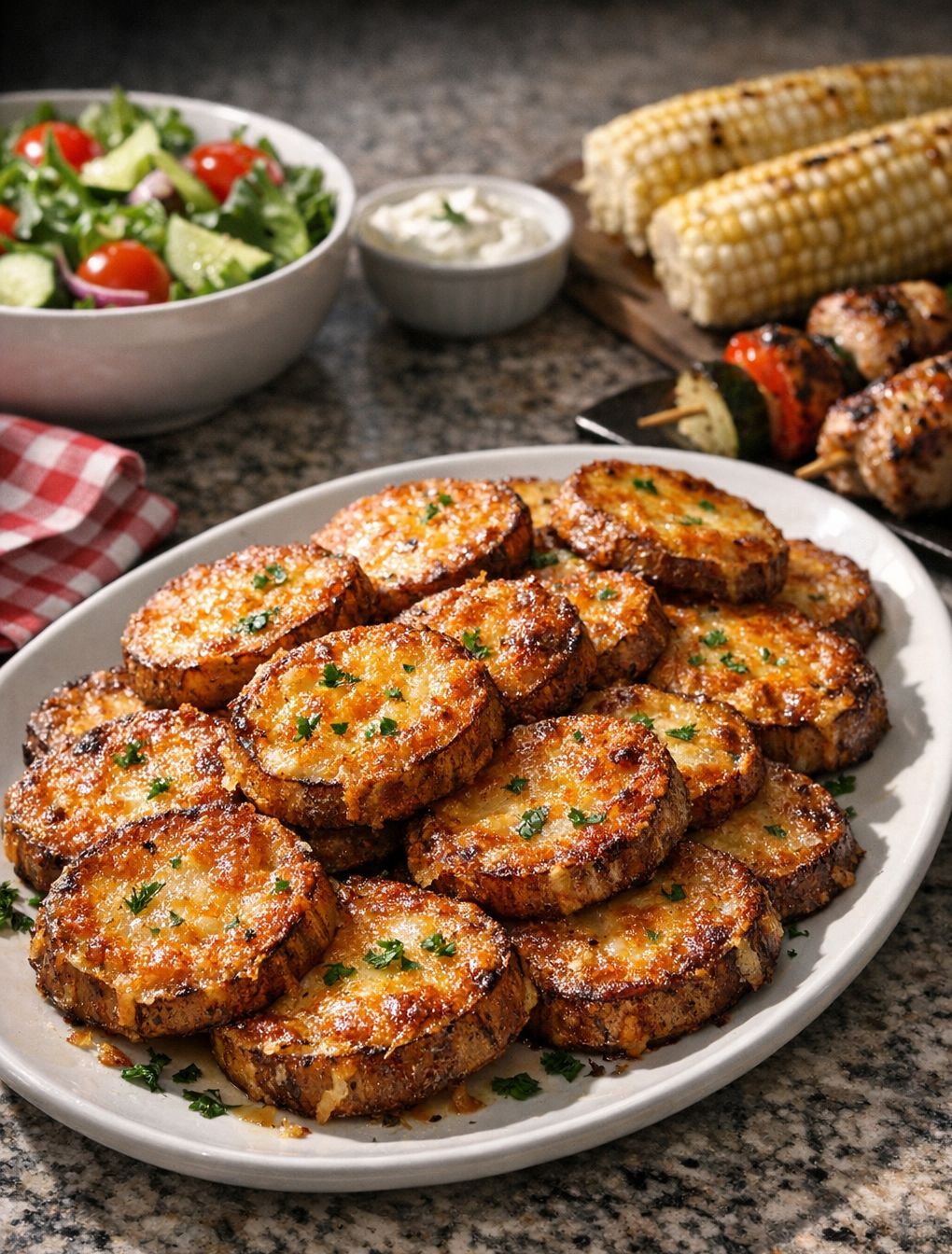 Potluck Crispy Cheese Potato Rounds