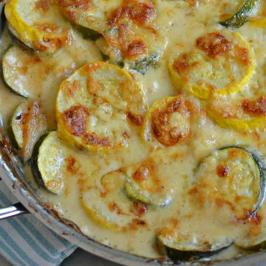 Zucchini and Yellow Squash Au Gratin