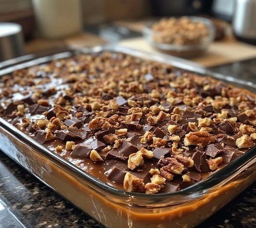 Caramel Chocolate Crunch Bars