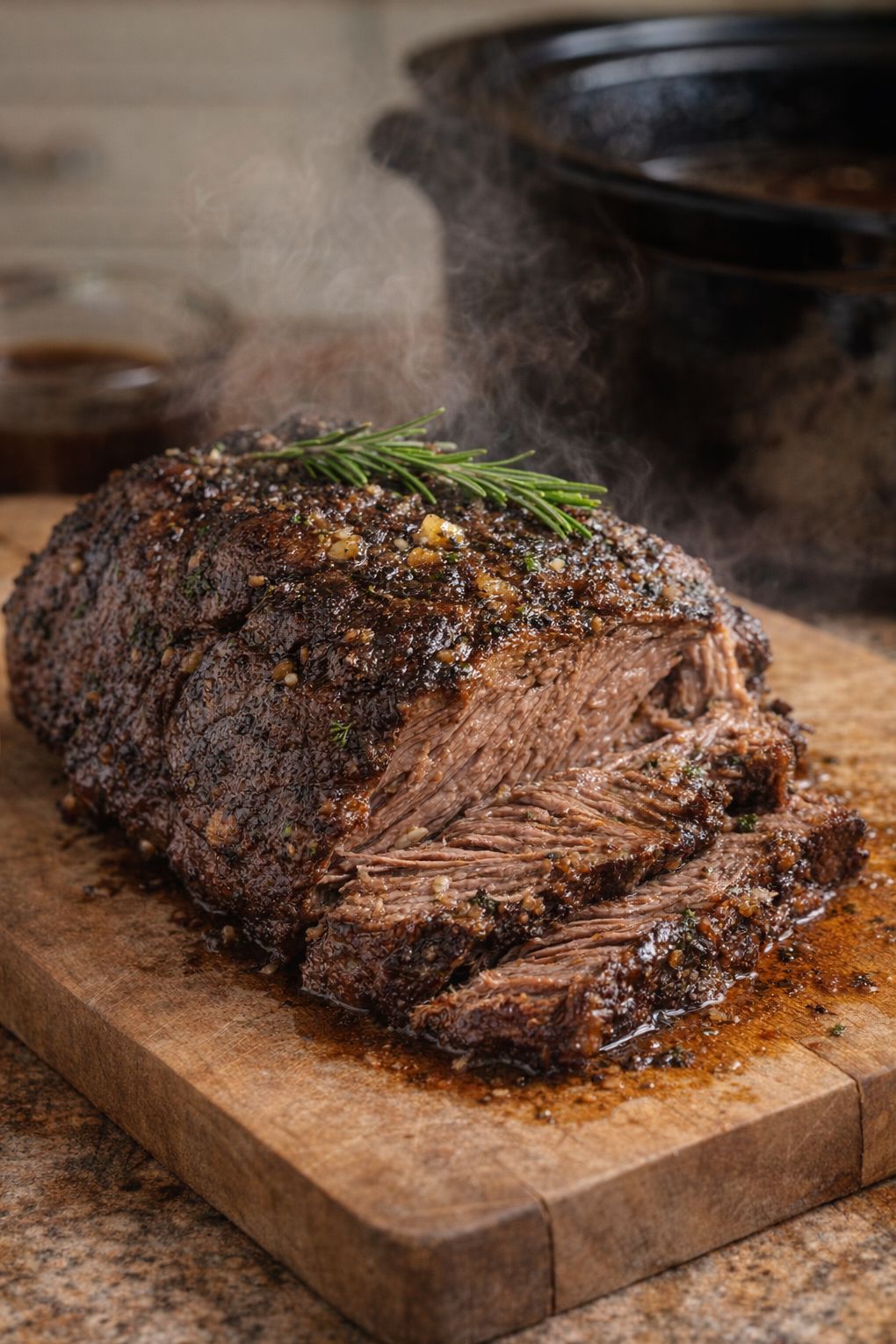 Slow Cooker Garlic Herb Beef Chuck Roast