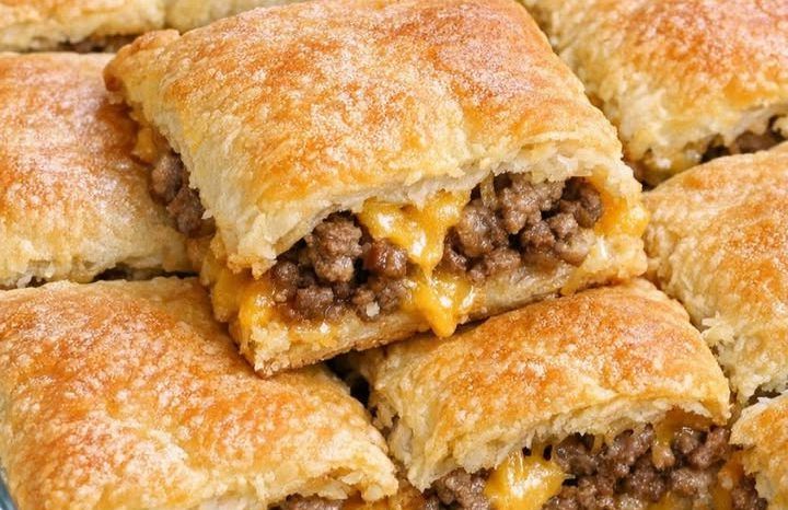 Oven-Baked Beef Crescent Squares