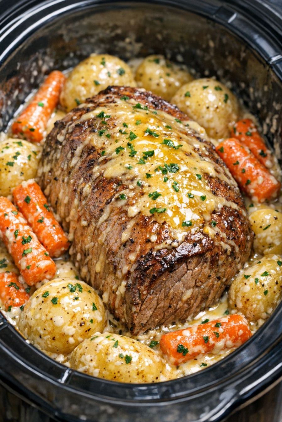 Slow Cooker Sirloin Tip Roast Dinner