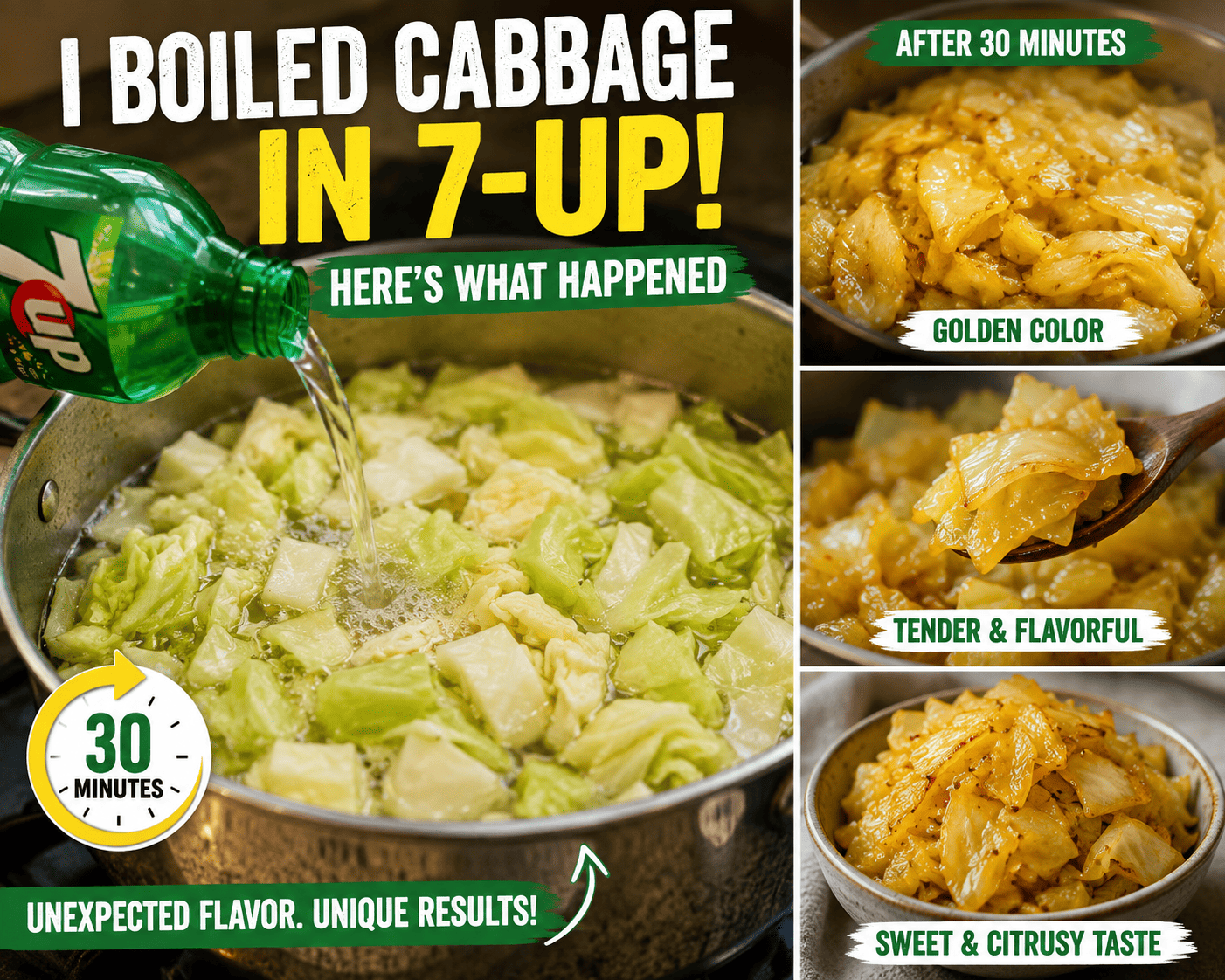 Boiled Cabbage in 7-Up