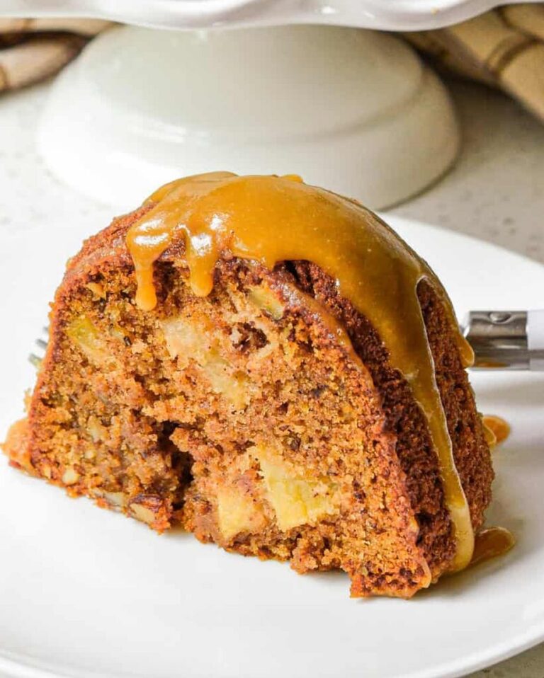 Fresh Apple Cake Recipe with Caramel Glaze