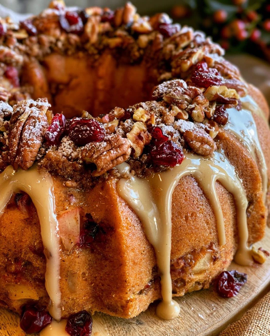Cranberry Apple Pecan Bundt Cake